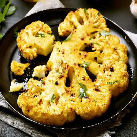 Chou-fleur rôti au curry et à la purée Amande-Coco