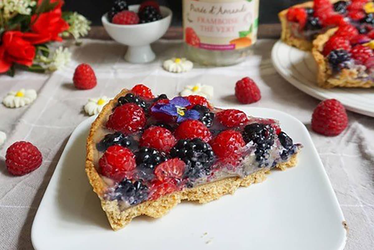 Tarte Fruits rouges à la purée framboise thé vert by Loulou