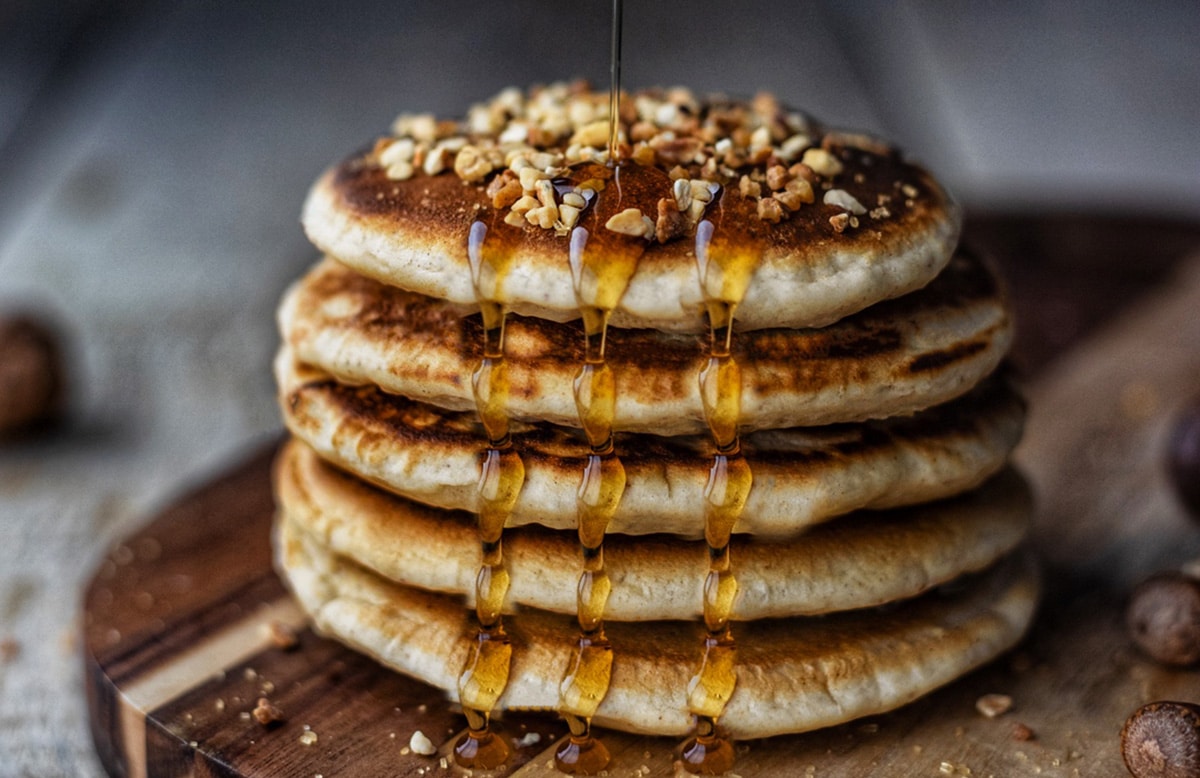 Pancakes à la purée crue amande crunchy by Beautyfood cooking