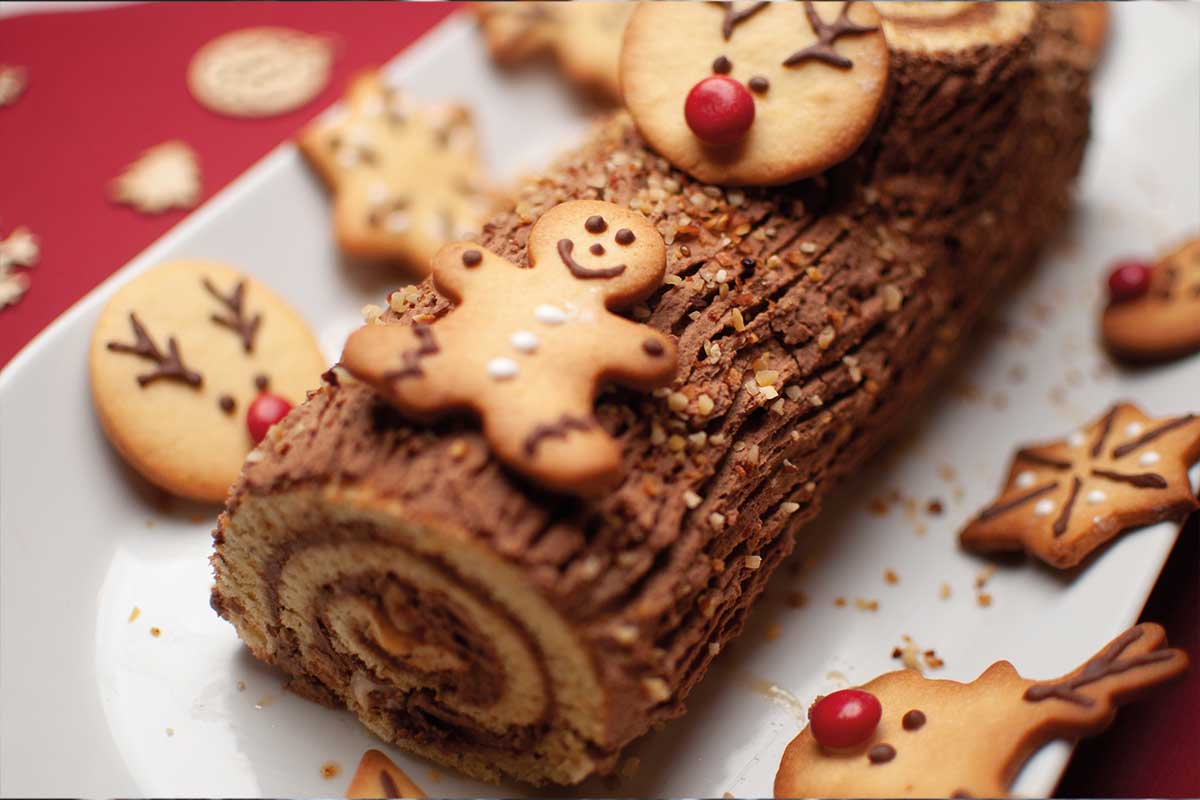 Bûche de Noël vegan chocolat amandes - Recettes de cuisine Ôdélices