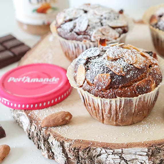 Muffins ultra moelleuses choco amande avec la purée d'amandes complète by viesansgluten