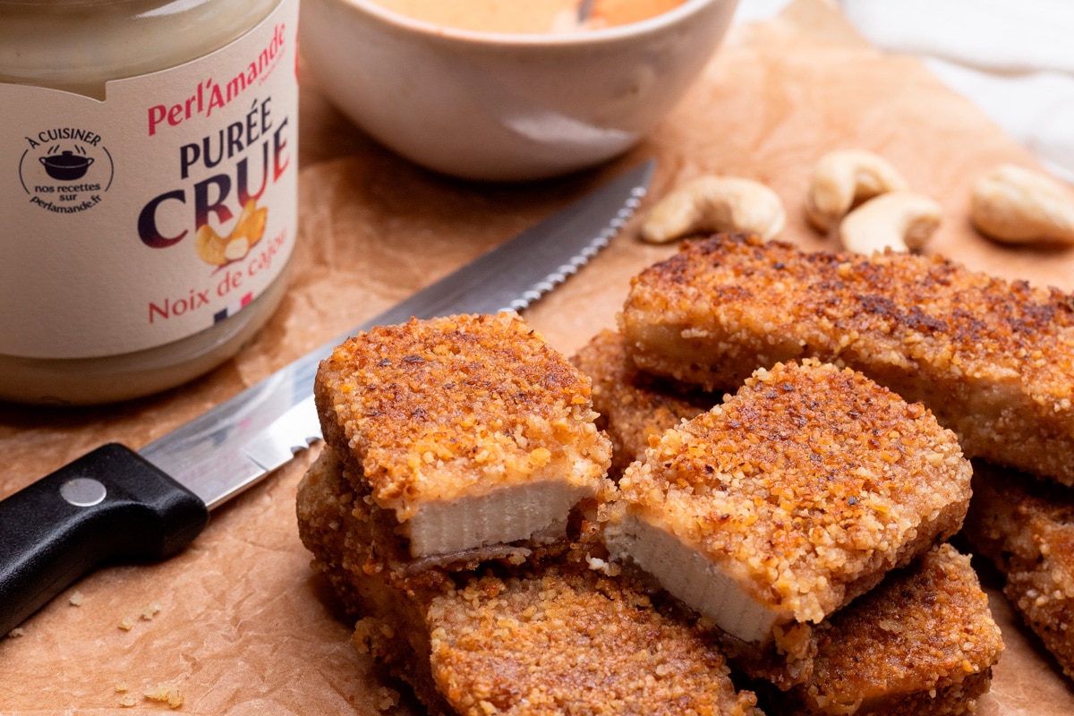 Bâtonnets de tofu panés aux noix