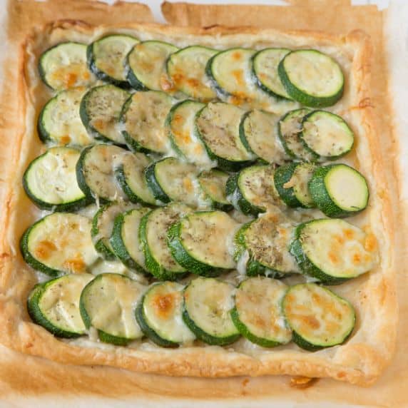 Tarte aux courgettes et purée 7 fruits & graines
