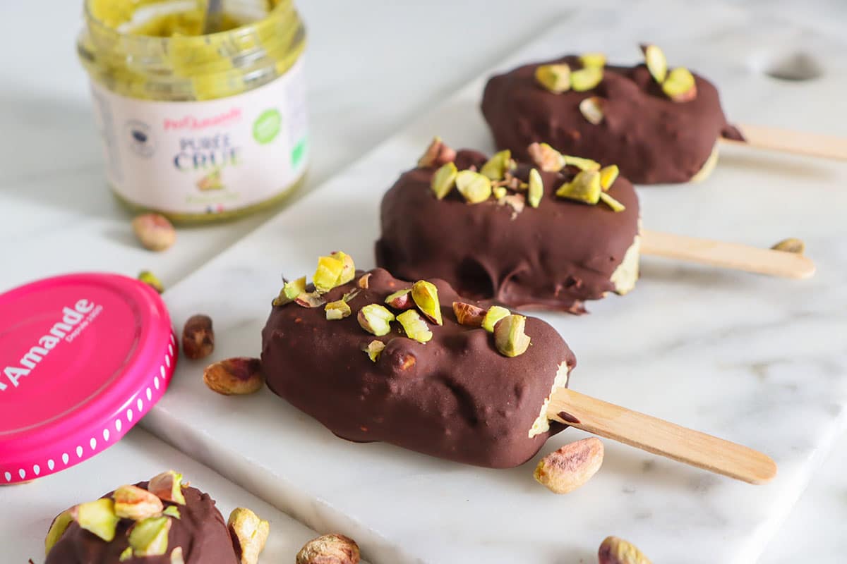 Glaces pistache-chocolat maison by viesansgluten