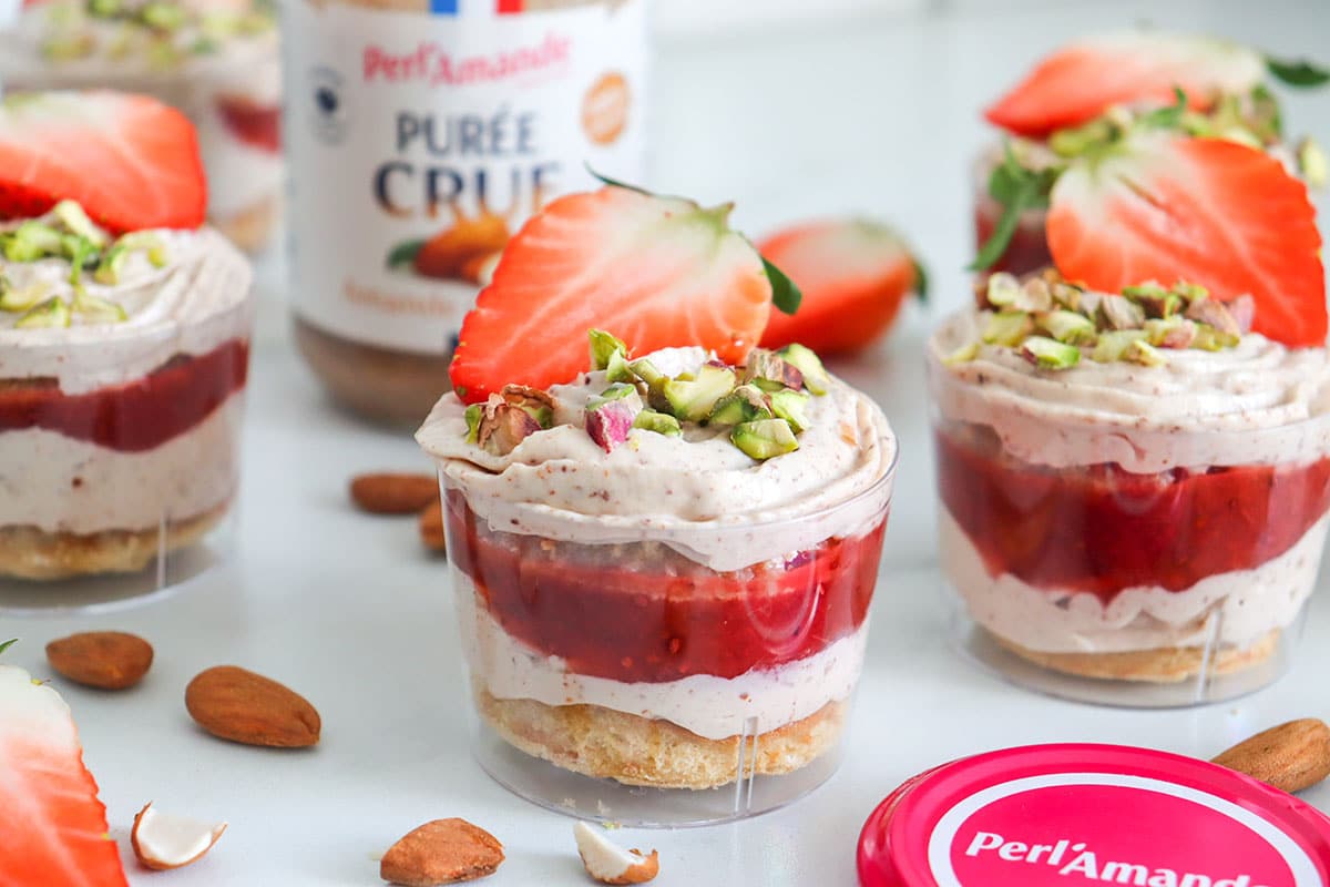 Verrines amandes et fraises by Vie sans gluten